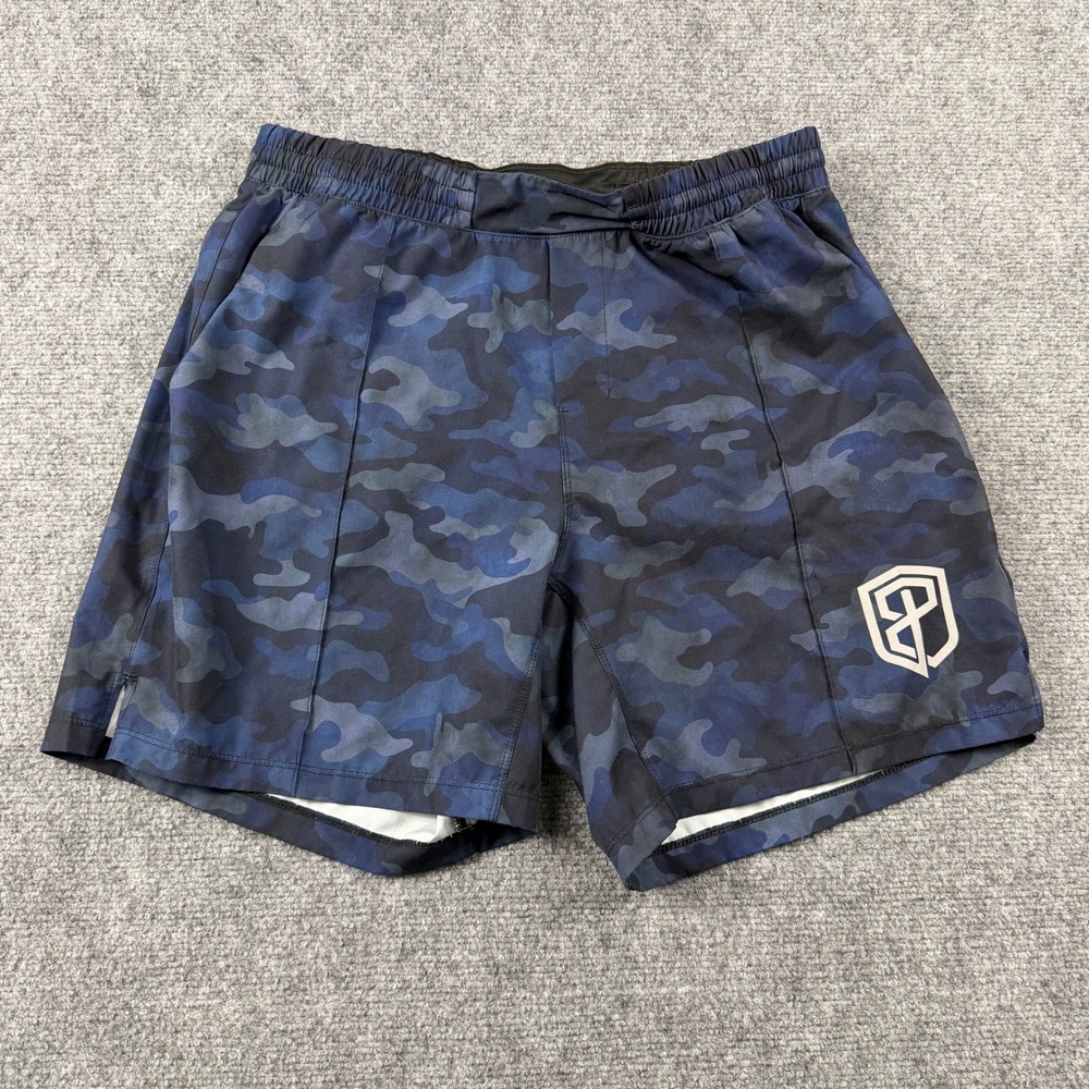 Born Primitive Training Shorts Mens M Blue Camo Athletic CrossFit Gym Workout